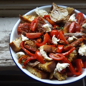 Panzanella Salad – An easy, delicious way to use up the end of a loaf of bread